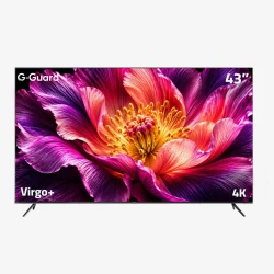 تلفزيون جي-جارد فيرجو سي جي 43 بوصة ذكي 4K UHD، تصميم بدون إطار، HDR10، نظام تشغيل جوجل تي في